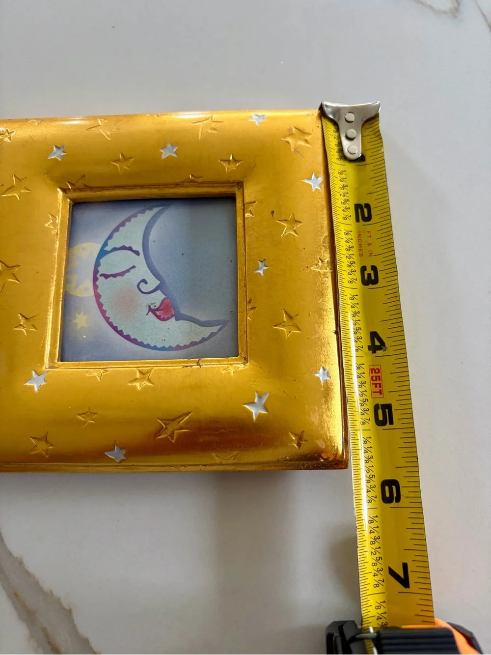 Vintage 1990s Gold Celestial Star Picture Frame with moon print 💫
